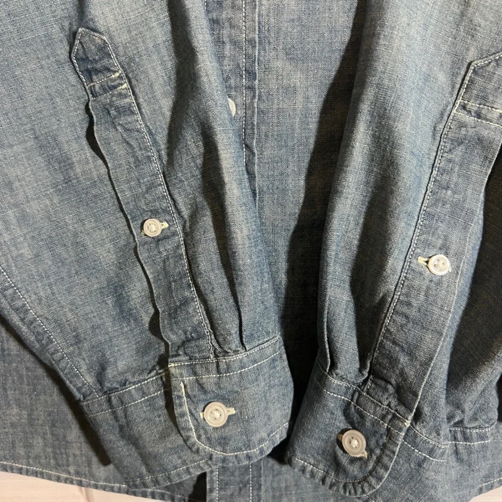 J Crew Slim Fit Chambray Button Down Shirt, Mens‎ Size XL